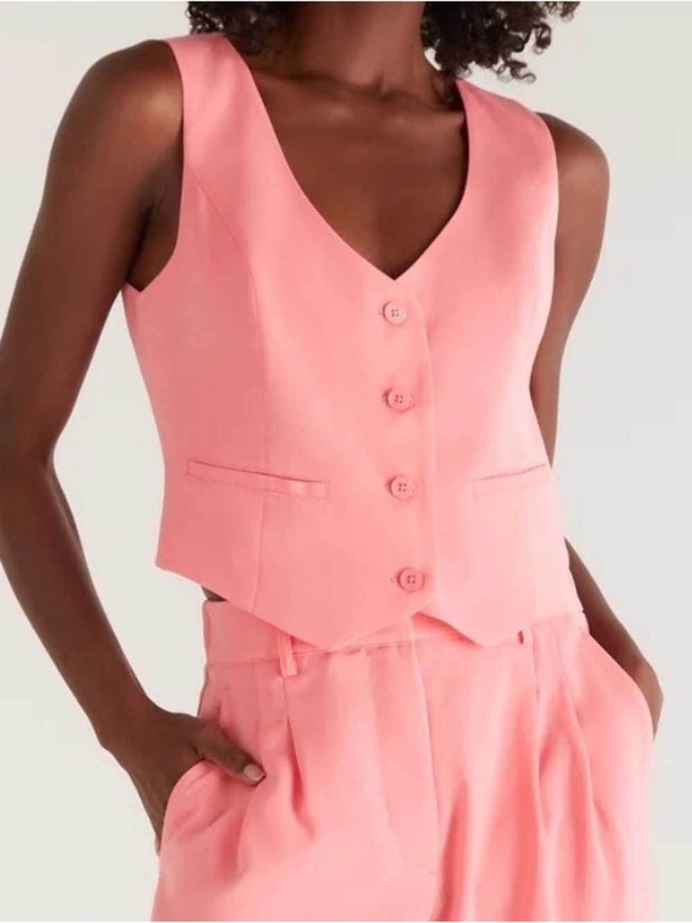 Z Supply Coral Pink Tailored Vest, Size M